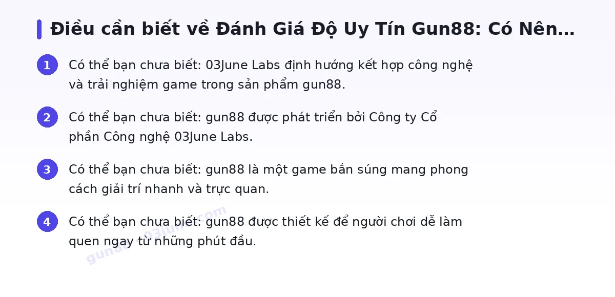 Những điều cần biết về gun88