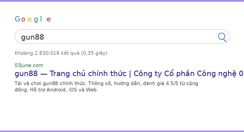 Cách tìm gun88 trên Google